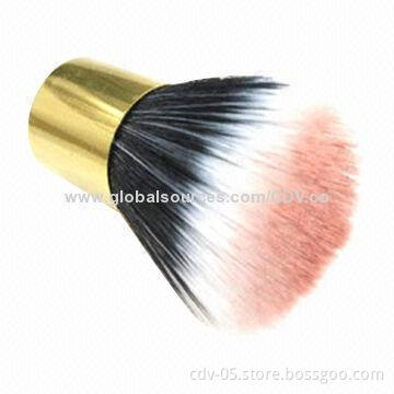 Kabuki makeup brushes, made of aluminum handle with mixed goat and synthetic hair